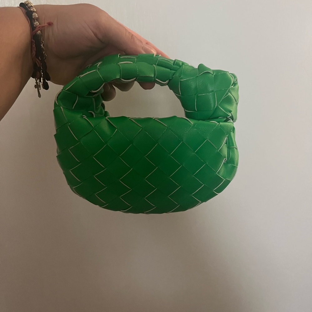 Micro Mini Green Woven Handbag